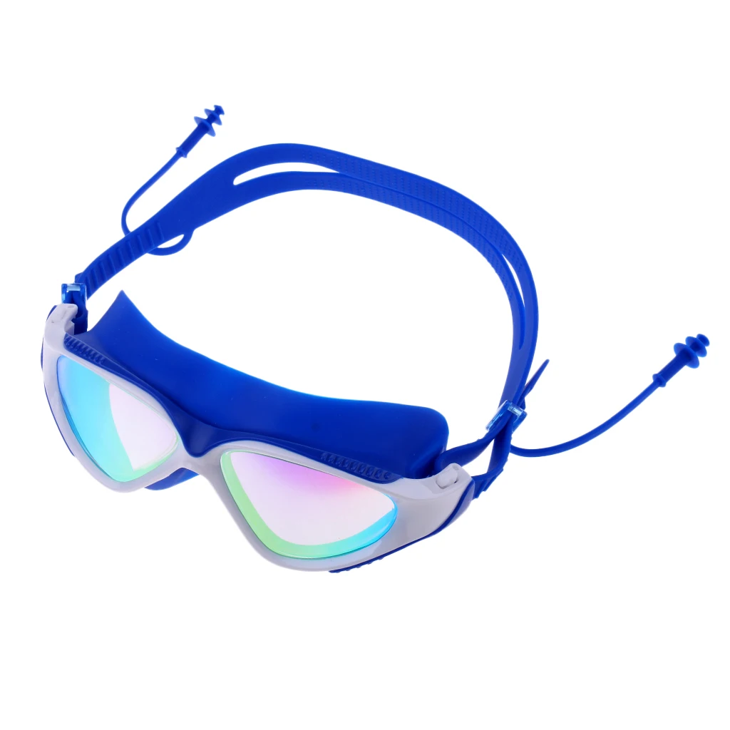 Men Women UV Protection Silicone Strap  Anti Fog Swimming Goggles Glasses with Storage Case & Ear Plugs 