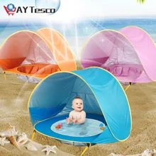 Tente de plage pour bébé, imperméable, ouverture pop up, protection solaire et contre les UV, avec piscine, pare soleil pour camping 