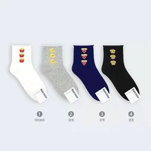 Носки с принтом еды и попкорна, сыра, пиццы, гамбургера; милые забавные женские хлопковые носки; сезон осень-зима; Повседневные Удобные носки в японском стиле Харадзюку