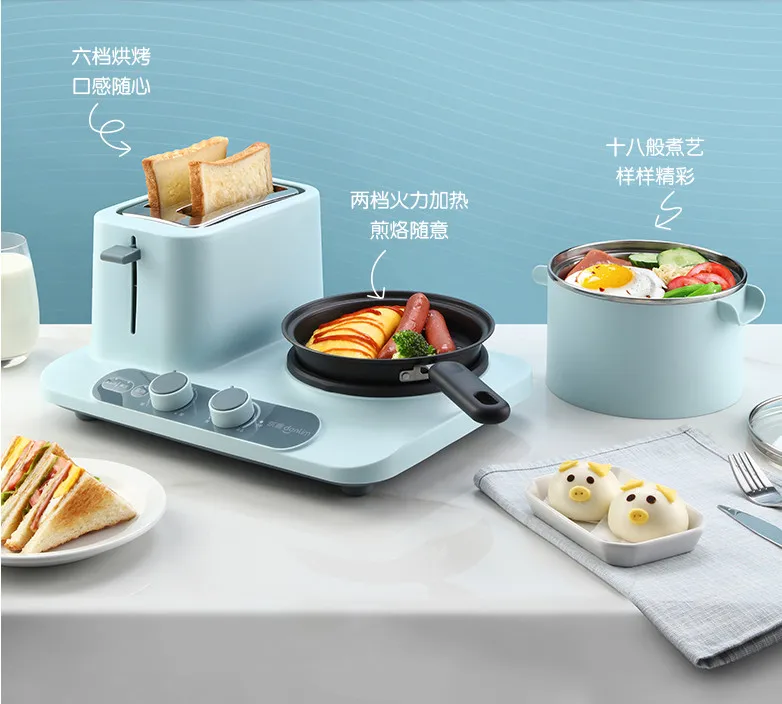 

3 in 1 Multi-function Breakfast Machine Household Toaster Electric Bread Toaster with Free Shipping Baking Heating Boiled Egg