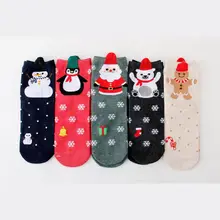 4 пары женских длинных носков для рождественских праздников милые хлопковые чулки с героями мультфильмов подарок