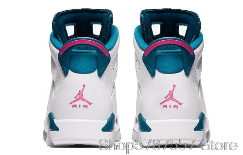 Jordan Shoes Women Nike Air Jordan 6 Retro Green Abyss GS Women Basketball Shoes Sneakers Original High Top 543390-153