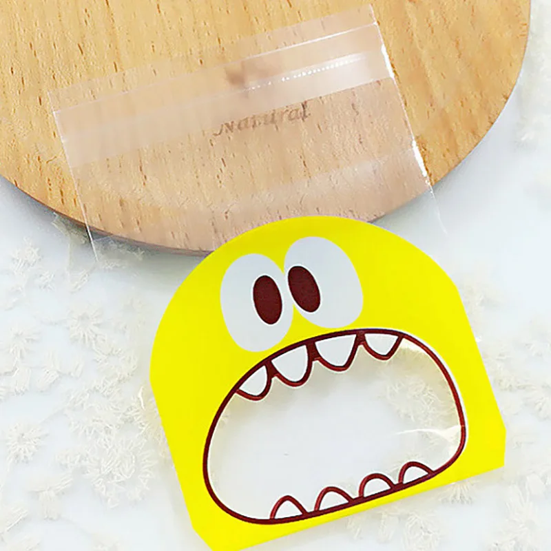 100PCS Gift Bag Cute Little Monster Bags Packing Candy Present For Sweets Ziplock Wedding Favors Packaging 5