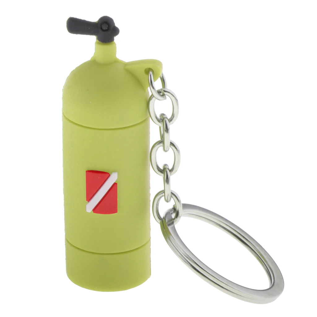 Mini Scuba Diving Tank Keychain with O-Rings Silicone Key Chain for Women and Men