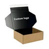 Custom logo printed cardboard black pink quick self seal postal boxes personalised adhesive tear strips box packaging 1