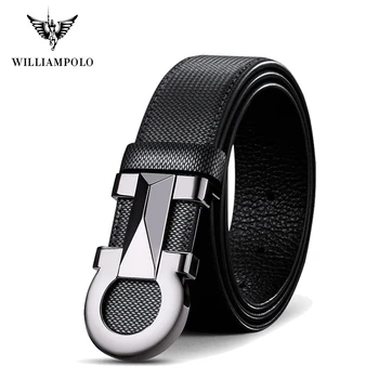 

Williampolo 2020 100% Cowhide Leather Mens Automatic Buckle Belt Luxury Brand Casual Waist Belt PL18226-28P