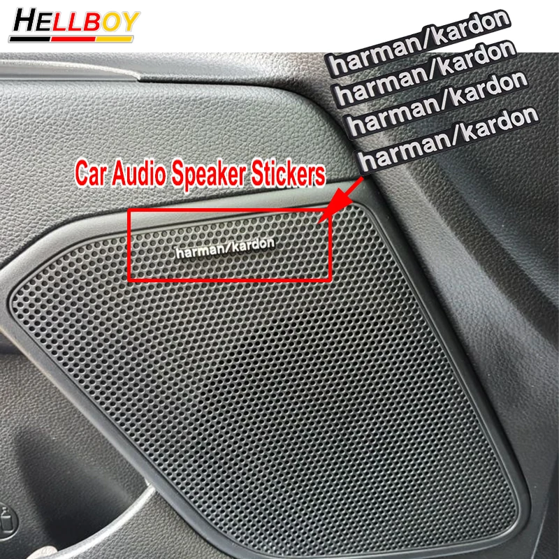 10x наклейки на автомобиль Harman/Kardon для Volkswagen VW Golf 6 7 MK7 Passat B5 B6 B7 Tiguan Polo Audi A4 Q5 Q7 BMW E46 F15