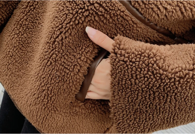 Женский Новые зимние пальто из овечьей шерсти с отложным воротником, теплая верхняя одежда, пальто и куртки из искусственного меха, женские куртки-Тедди