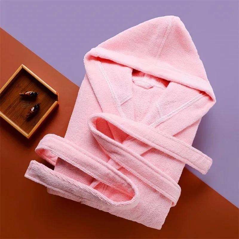 100% Cotton Toweling Terry Bath Robe Unisex Lovers Soft Bathrobe Men Women Nightgown Sleepwear Male Casual Home Hotel Bathrobe