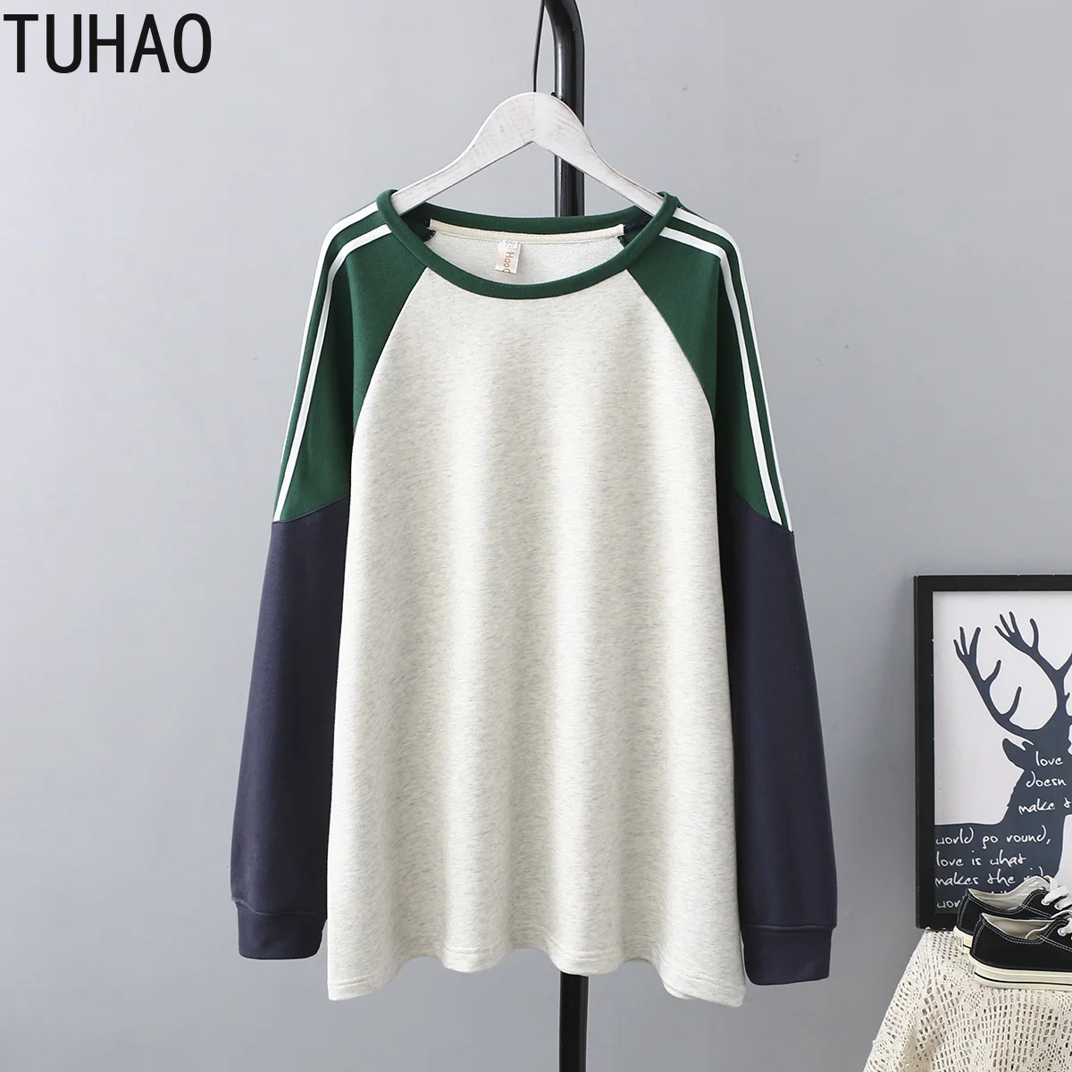 TUHAO 4XL 3XL размера плюс разноцветные элегантные цветные пуловеры толстовка с капюшоном осень зима женские повседневные толстовки LZ49