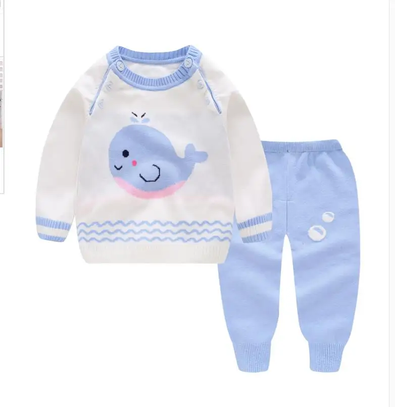 Knit Sweater Spring and Autumn Sweater Suit Newborn Cardigan Jacket Baby Knitwear 2