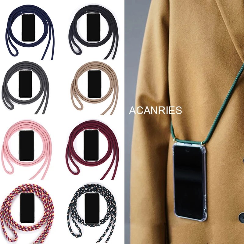 Fashion Crossbody Strap Lanyard Cord Phone Case On For Xiaomi Poco F3 X3 Nfc Pro M3 Necklace Silicone Soft Tpu Clear Back Cover