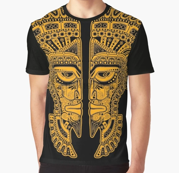 yellow and black aztec shirt