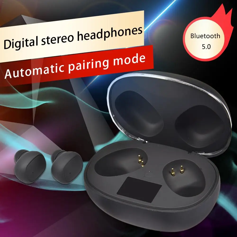 K28 TWS Bluetooth гарнитура 5,0 настоящий беспроводной двойной в уши цифровой дисплей стерео наушники с упаковочной коробкой