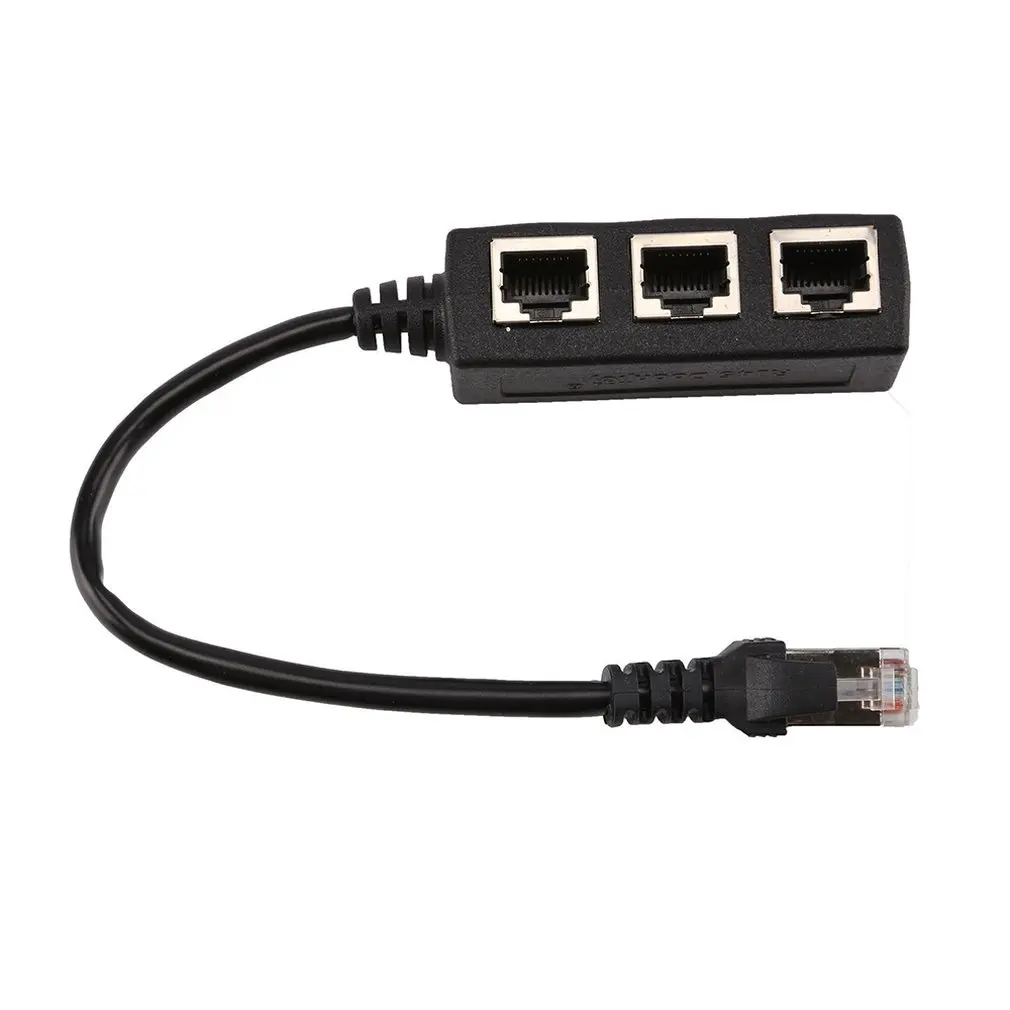 Профессиональный Длинный RJ45 от 1 до 3 Ethernet LAN Сетевой кабель сплиттер удлинитель