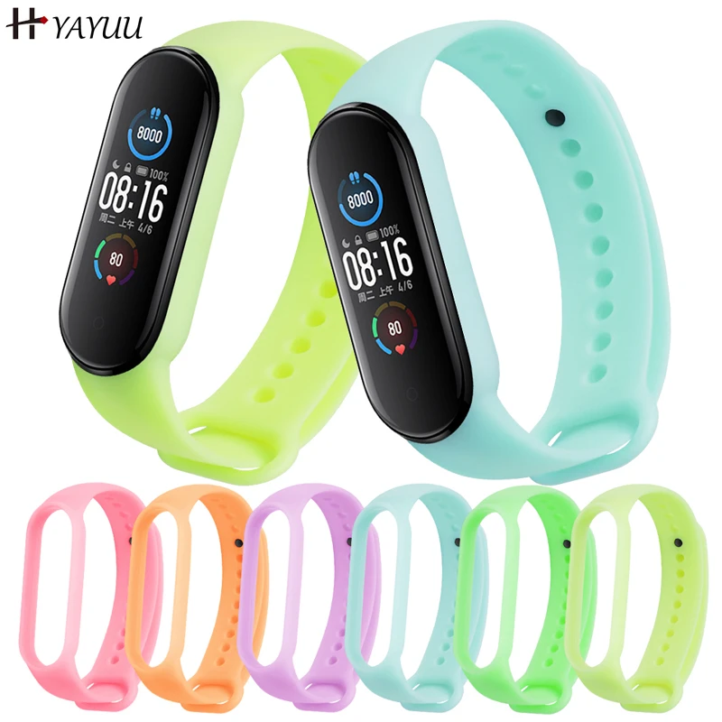 YAYUU светящийся ремешок на запястье для Xiaomi Mi Band 6 5 4 3 силиконовый сменный ночник