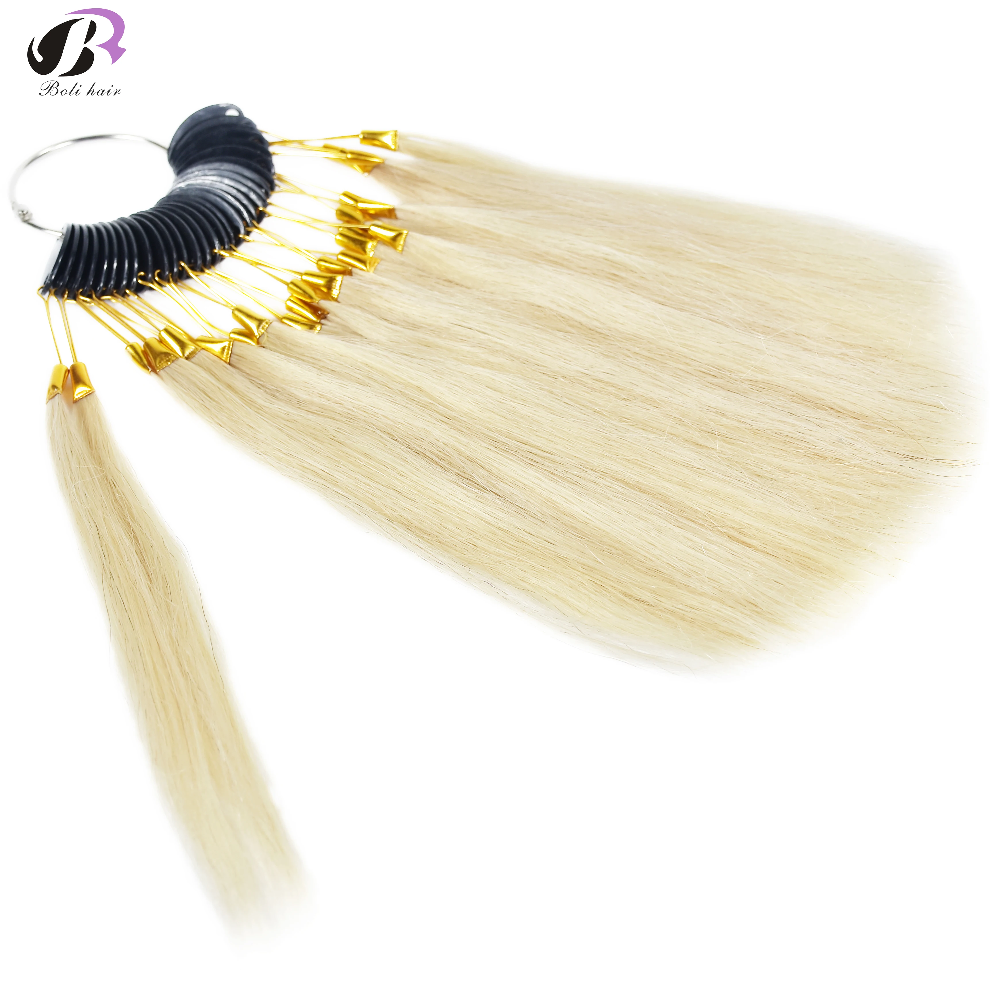 

7cm 30Pcs/Set 100% Human Hair Color Rings For Human Hair Extensions And Salon Hair Dyeing Sample Can Be Dye Any Color