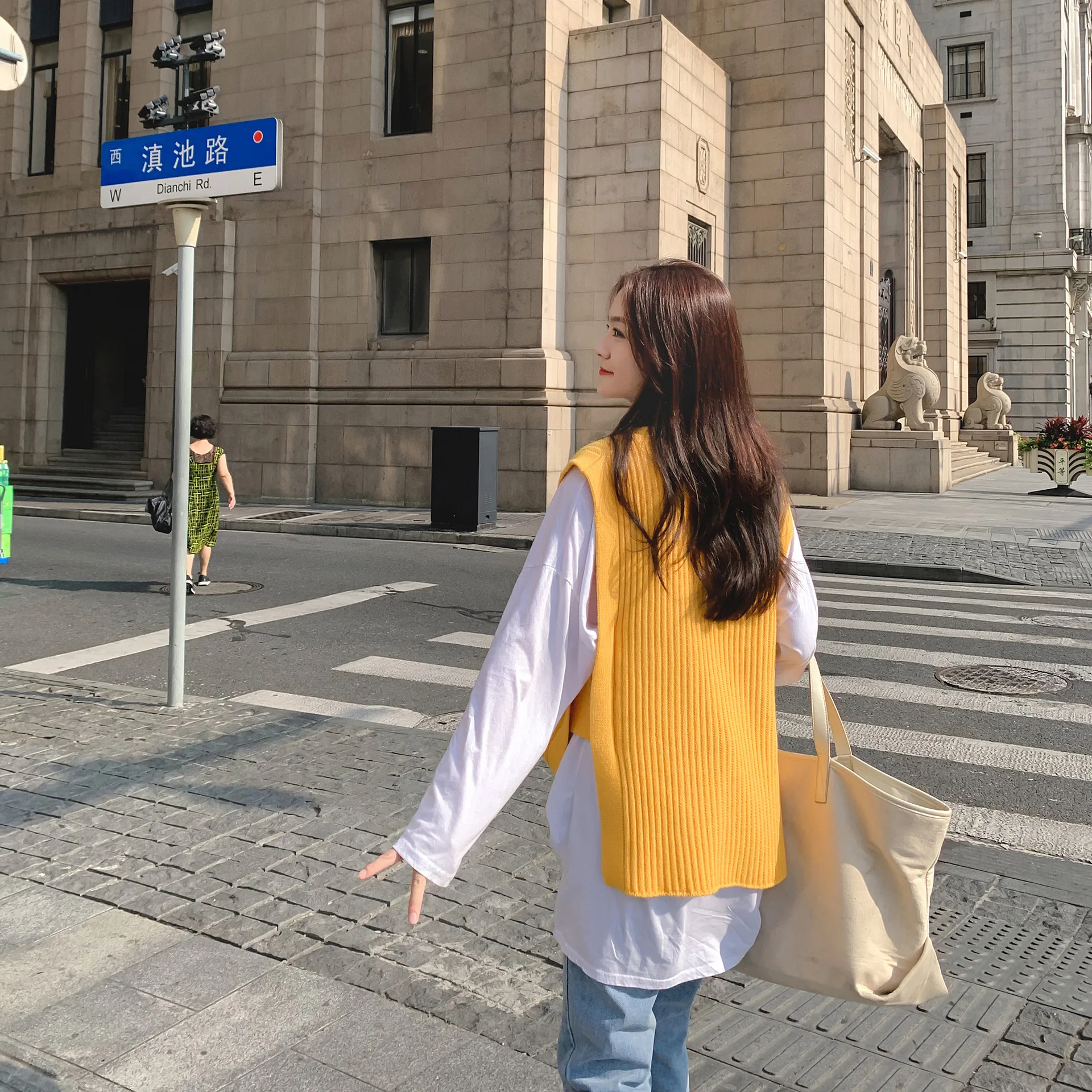 Armor Edgy женский свитер Корейская версия колледжа Ветер без рукавов Топ вязаный свитер осенний вязаный жилет носить - Цвет: Yellow