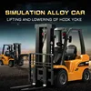 Huina 577 RC Alloy Forklift Truck With Trailer Lights Simulation Lifting Crane Children's Toy Engineering Vehicle Model Boy Gift 1