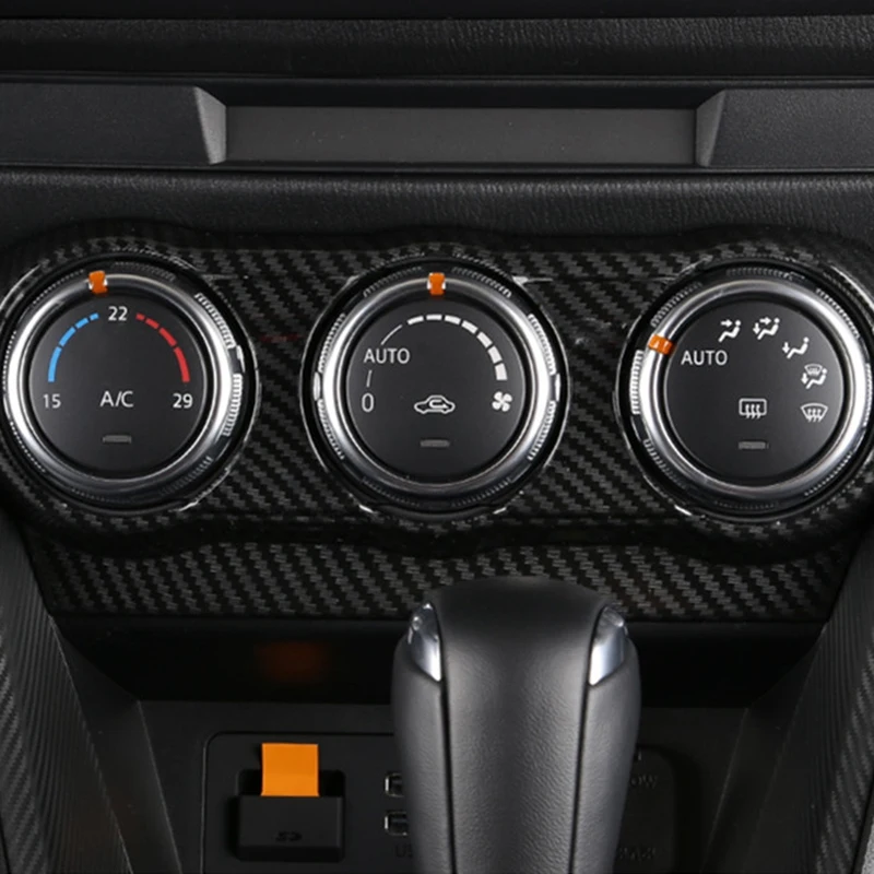 Для Mazda Demio DL Sedan DJ хэтчбек углеродное волокно Кондиционер Переключатель Крышка отделка автомобиля Стайлинг Аксессуары