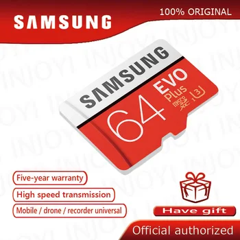 

100% Original Memory Card SAMSUNG EVO Plus 64GB U3 EVO + Class10 Micro SD Card 32GB 128GB 256GB microSD UHS-I U1 TF Card