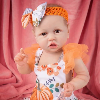 

22-inch lifelike reborn baby doll Girl, silicone, original soft, toddler doll toy, 2-5 years old, holiday gift, birthday gift