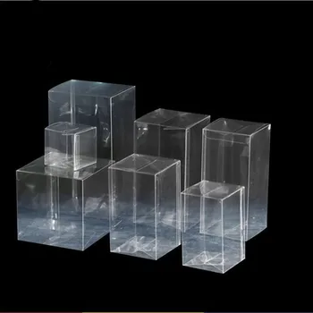 

20pcs 5*5*H Clear PVC Box Packaging Boxes Wedding Christmas Gift Packaging Box Small Transparent Plastic Box Square Retail