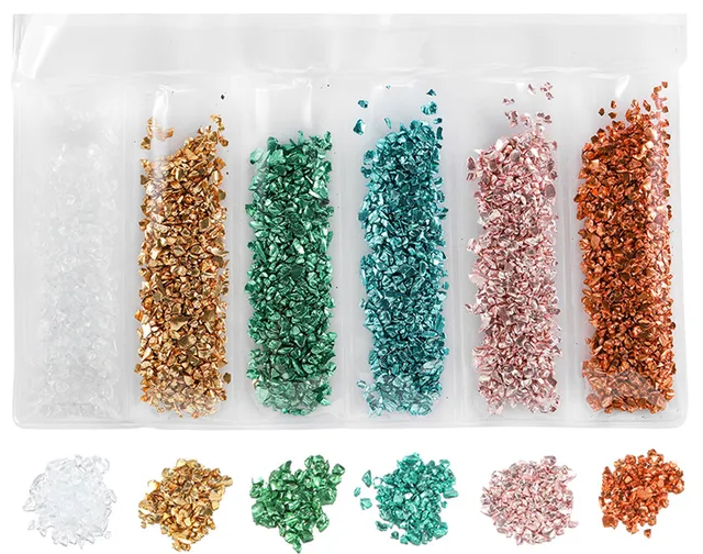 20/50g Glass Metal Crushed Stone Filler DIY Table Decoration Cake Fruit Coaster Filling Decorative Crystal For Epoxy Resin Mold Set 02