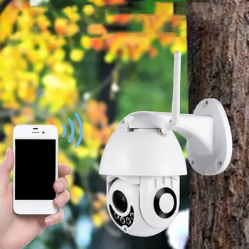 

4 LED Outdoor Waterproof Wireless Wifi Security Camera 320 Degree Rotation Ball Machine Network Surveillance Camera 1080P