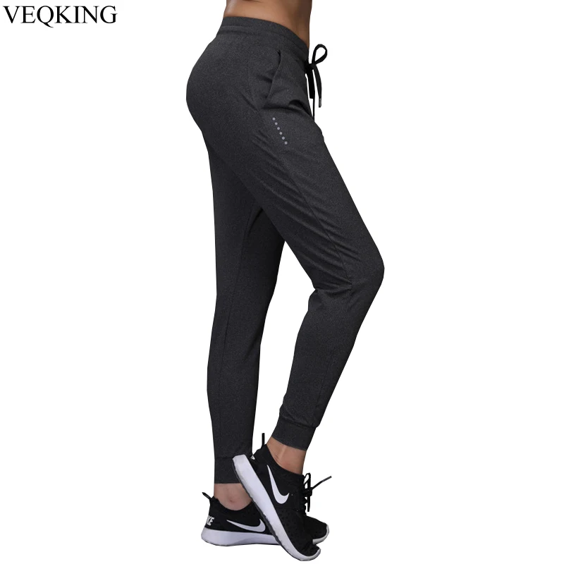 VEQKING, женские штаны для бега, светящиеся, с карманами, для спортзала, тренировки, пробежки, бодибилдинг, тренировка, спортивные штаны, Йога, фитнес штаны