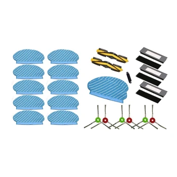 

10Pcs Mop Cloth Pads Set for Ecovacs Deebot Ozmo 920 950 & 1x Mopping Cloth Rag Main Brush Roller Side Brush HEPA Filter
