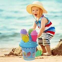 Lot de 8 pièces de coquille de crème glacée pour enfants, modèle de dessin animé, jouet de plage de glace, modèle de fosse, seau crème sable, couleur aléatoire, jouets d'extérieur 