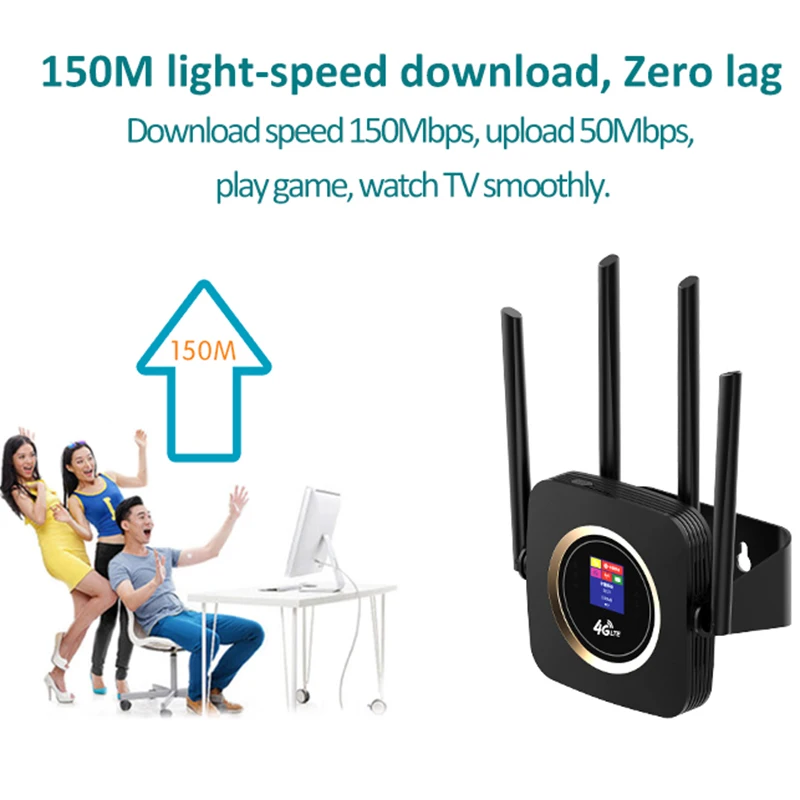 KuWFi 4G LTE маршрутизатор Lan порт беспроводной CPE встроенный аккумулятор 3000 мАч 300 Мбит/с высокоскоростная Мобильная точка доступа Wifi со слотом для sim-карты