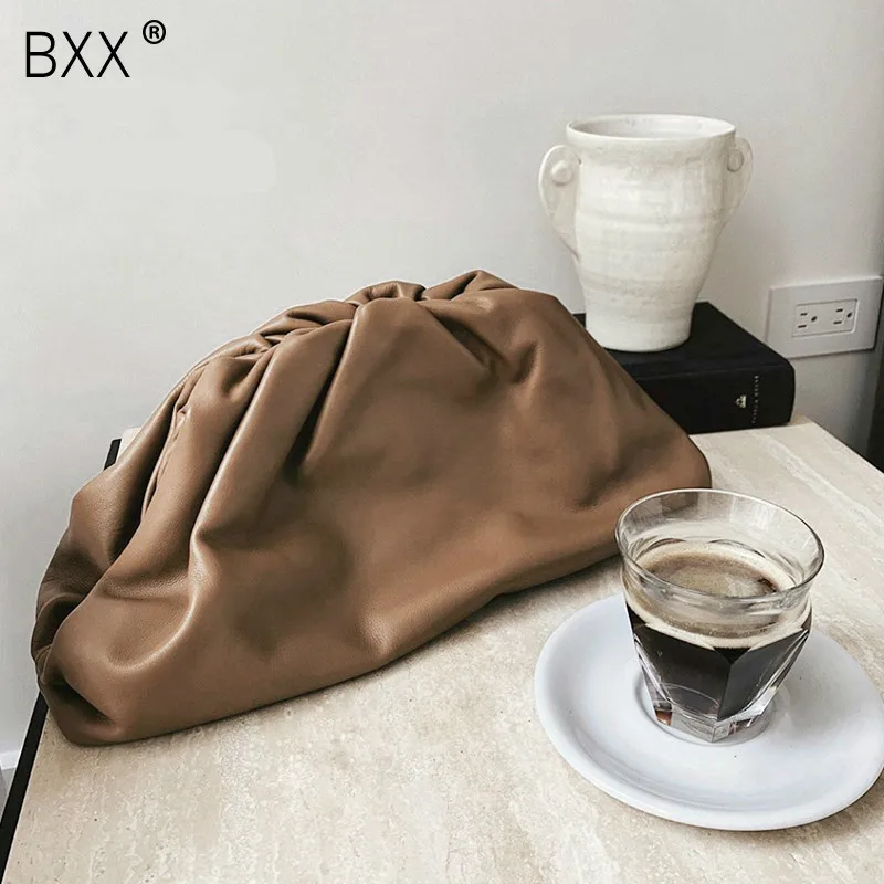 

[BXX] Day Clutch Evening Party Purse Bag Women Large Big Pillow Bag Leather Pouch Handbag 2020 Summer Brand Designer Bags HI193