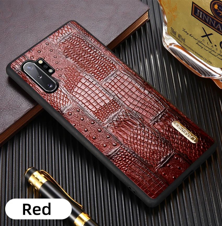Чехол из натуральной кожи в стиле ретро для samsung galaxy A50 A70 A40 A20 Note 8 9 10 S8 S9 S10 plus - Цвет: Красный