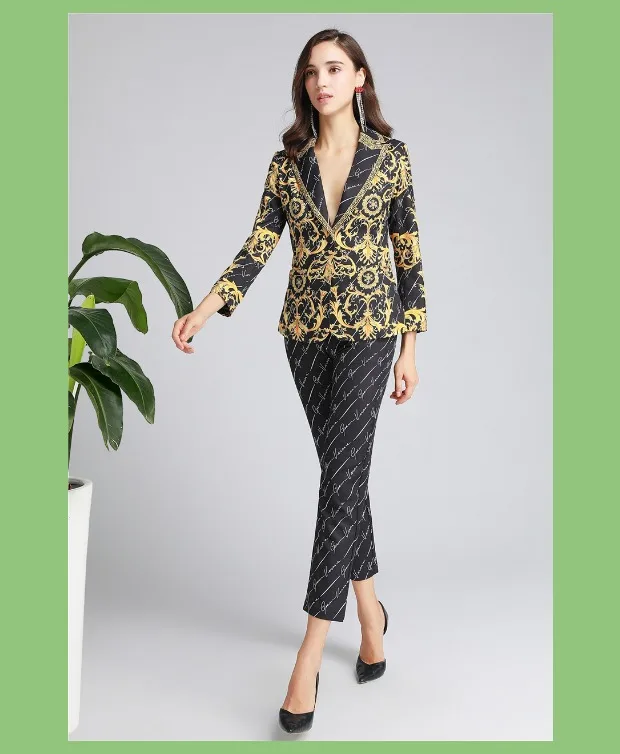 Блейзер feminino; коллекция года; сезон осень-зима; модная одежда; ropa de mujer maca enterizos para mujer largos elegantes femme; комплект из 2 предметов