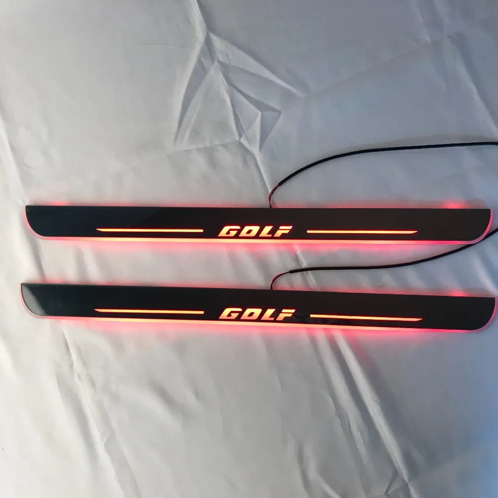Osmrk led moving door scuff Для Volkswagen Golf 7 5 mk7 dynamic sill plate flat lining overlay Flow/still светильник 2 шт|Фара
