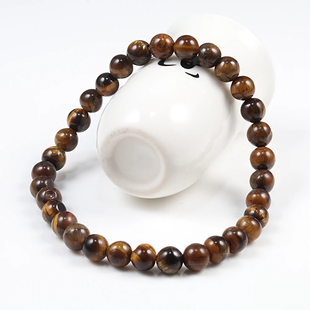 Natural Stone 6/8/10mm Beads Tiger Eye Bracelet Classic Men Women Buddha Black Lava Bracelets Minimalist Yoga Meditation Jewelry - Image 4