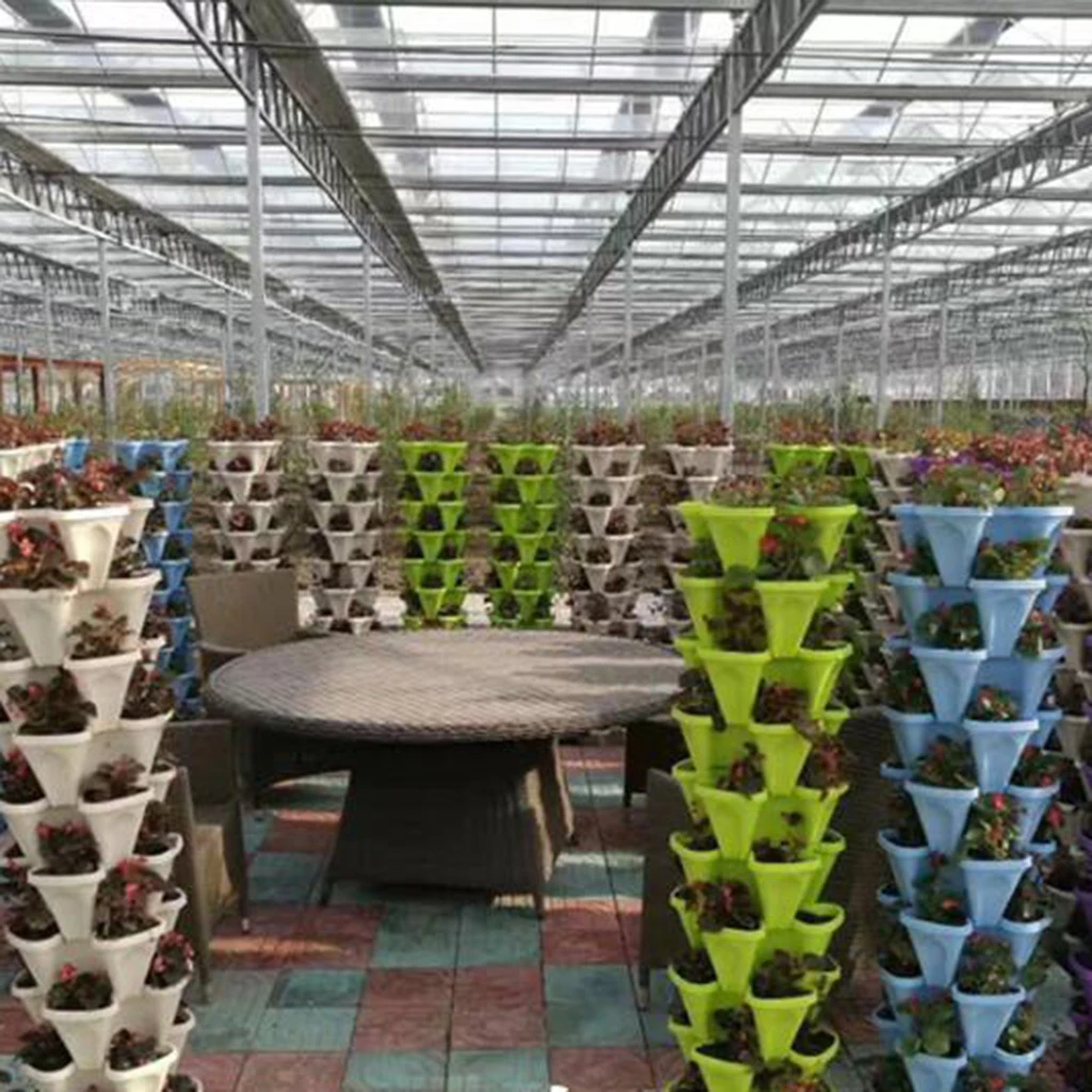 Vegetable Planter Stackable Strawberry Herb Flower Vertical Garden Planters