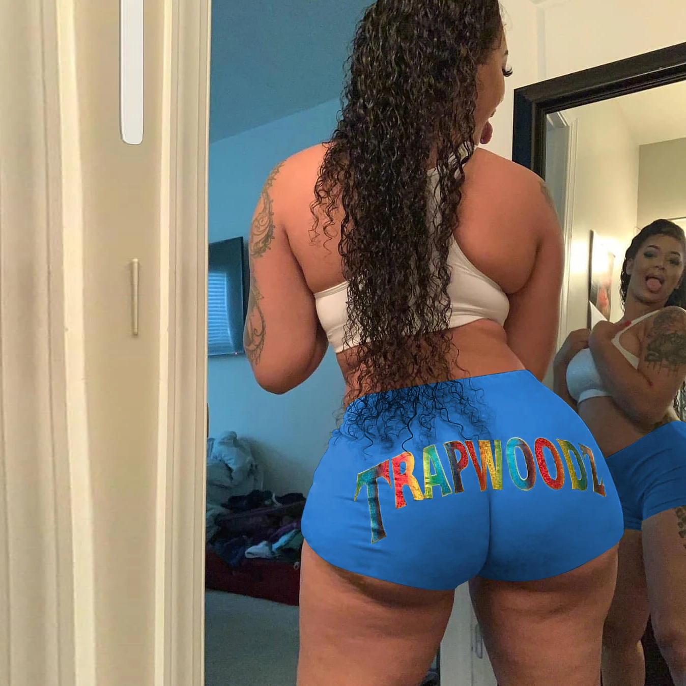 Women\u2019s Summer Sexy Short Shorts Special Letter Printing Elastic High Waist Tight-fitting Shorts