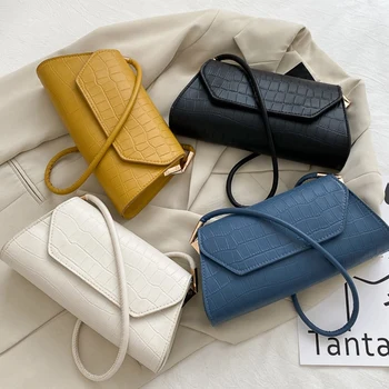 

NEW-Crocodile Pattern Women's Handbag Fashion PU Leather Luxury Messenger Bag High Quality Casual Bag