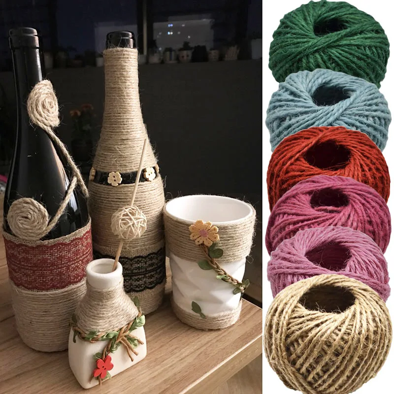 30 Meters Natural Burlap Hemp Rope Hessian Jute Cord for Wedding Party Gift Wrapping Cords Thread DIY Scrapbooking Craft Decor