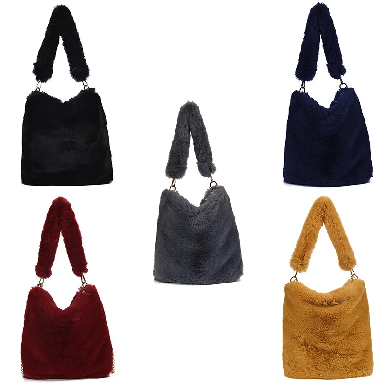 Trendy Messenger Bag Plush Luxury Designer Shoulder Bag Large Capacity Zipper Handbag Phone Coin Card Purse Ladies Crossbody Bag