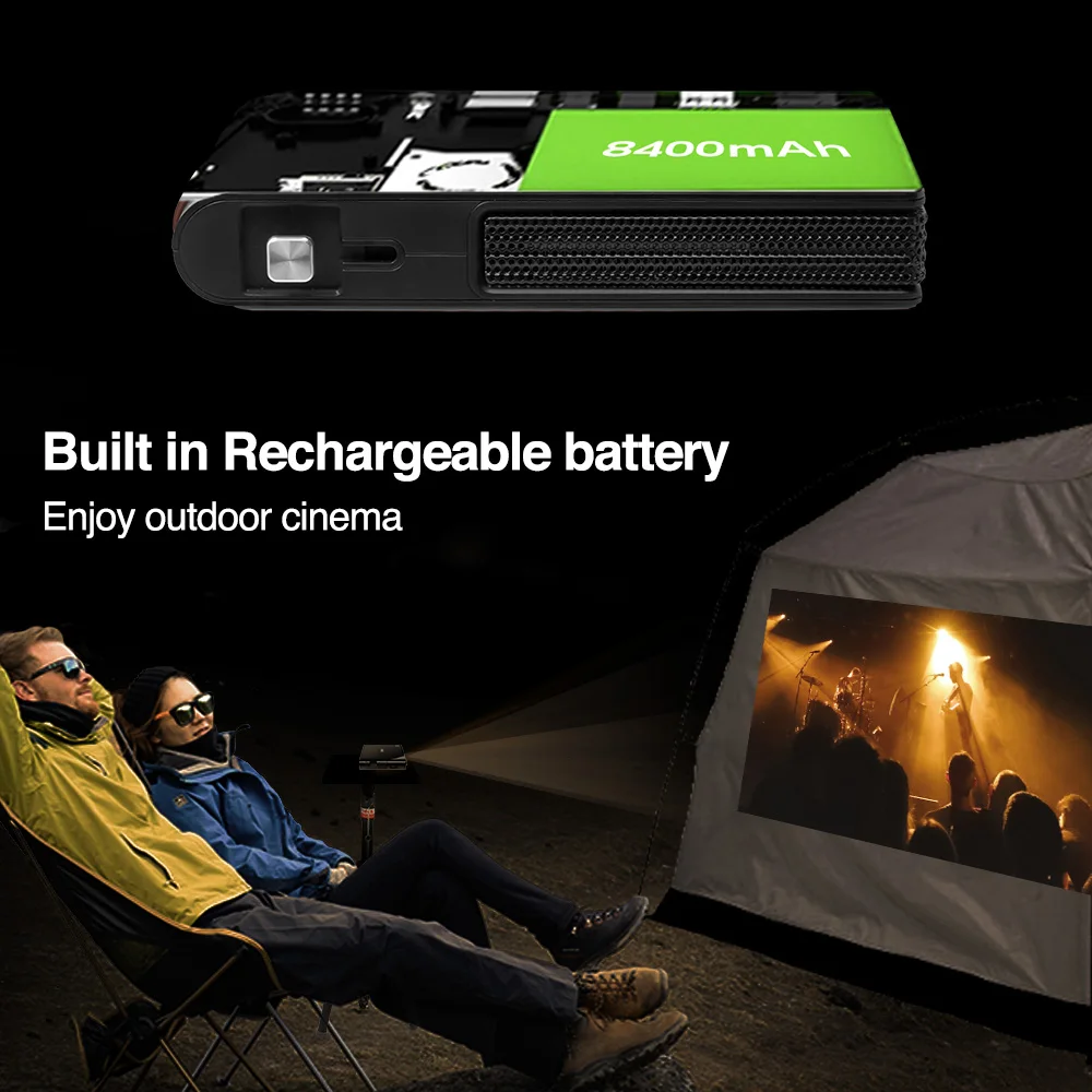 outdoor projector EUG Video Projector Wireless Airplay High Sound Quality 720P Resolution Large Screen Beamer Home Cinema Projector Smart Phone best 4k projector