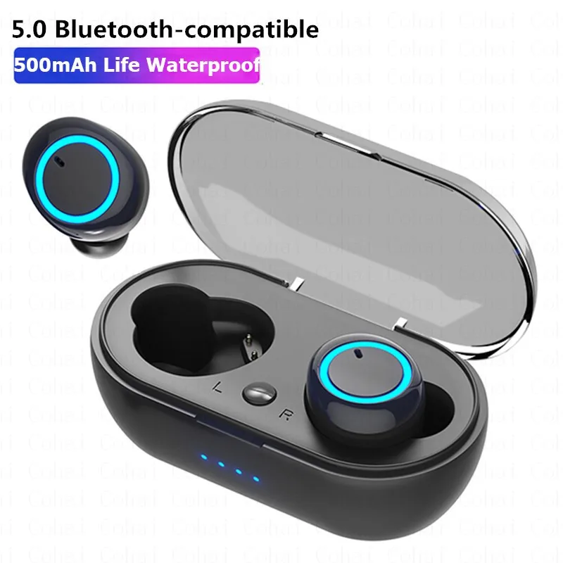 TWS-стереонаушники Y50 с поддержкой Bluetooth 5 0 и зарядным футляром | Электроника