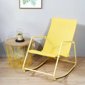 

Nordic Metal Rocking Chair Multicolor balcony Chaise Lounger Living Room Furniture PVC Lounge Rockign Swing Chair