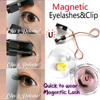 

1 Set Magnetic Eyelashes&Clip Set Natural Long Wispies Eyelashes Handmade Glue-free Reusable Eyelashes Easily Apply Eye Makeup