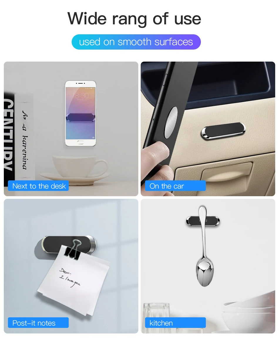 !ACCEZZ 1 Set Car Phone Holder Magnetic For iphone X Samsung Huawei Xiaomi Metal Magnet Mobile Phone Car Mount Stand GPS Bracket (4)