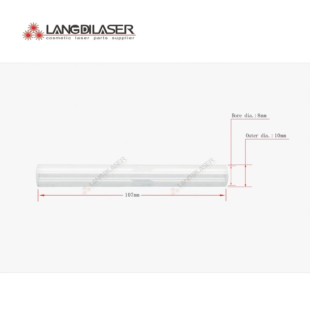 lamp flow tube , size : 107*10*8mm , xenon flash lamp flow tube , pump laser flow tube