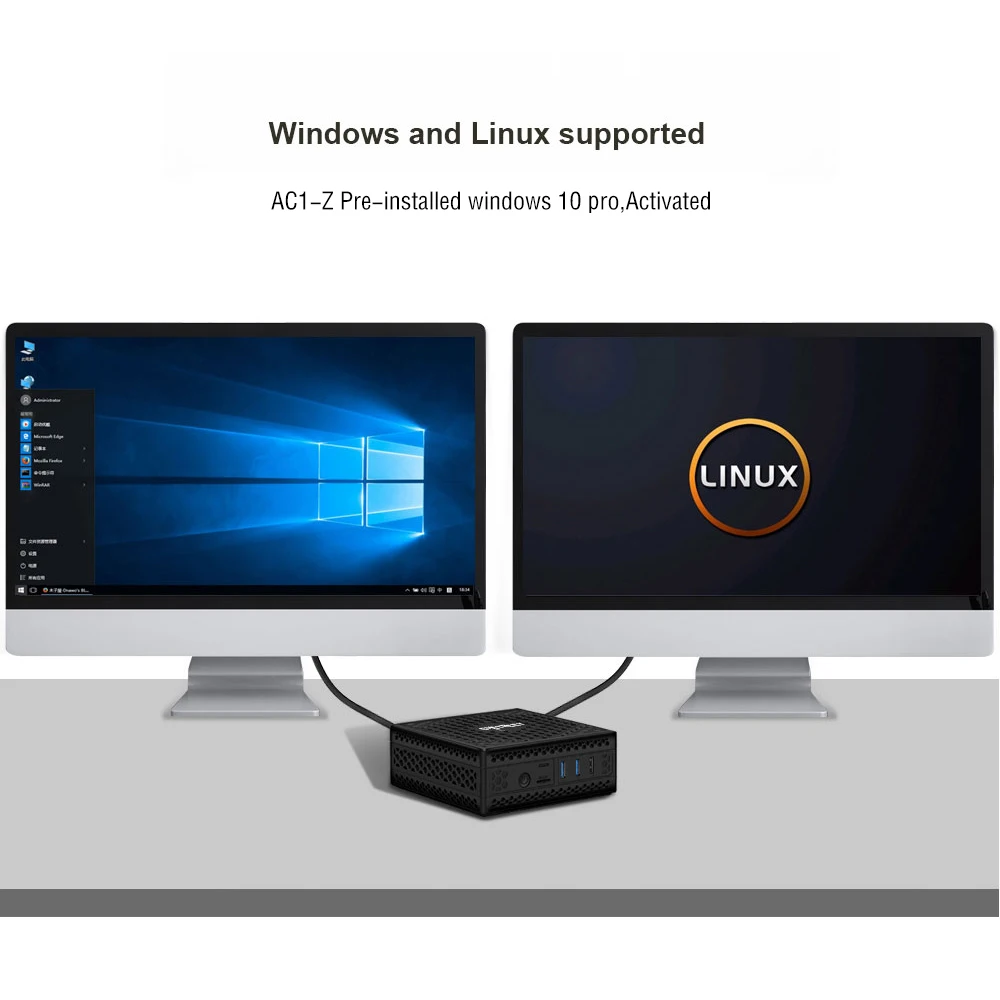 Chatreey AC1 Z безвентиляторный мини ПК intel J3455 J4125 Quad core windows 10 linux Двойной HDMI